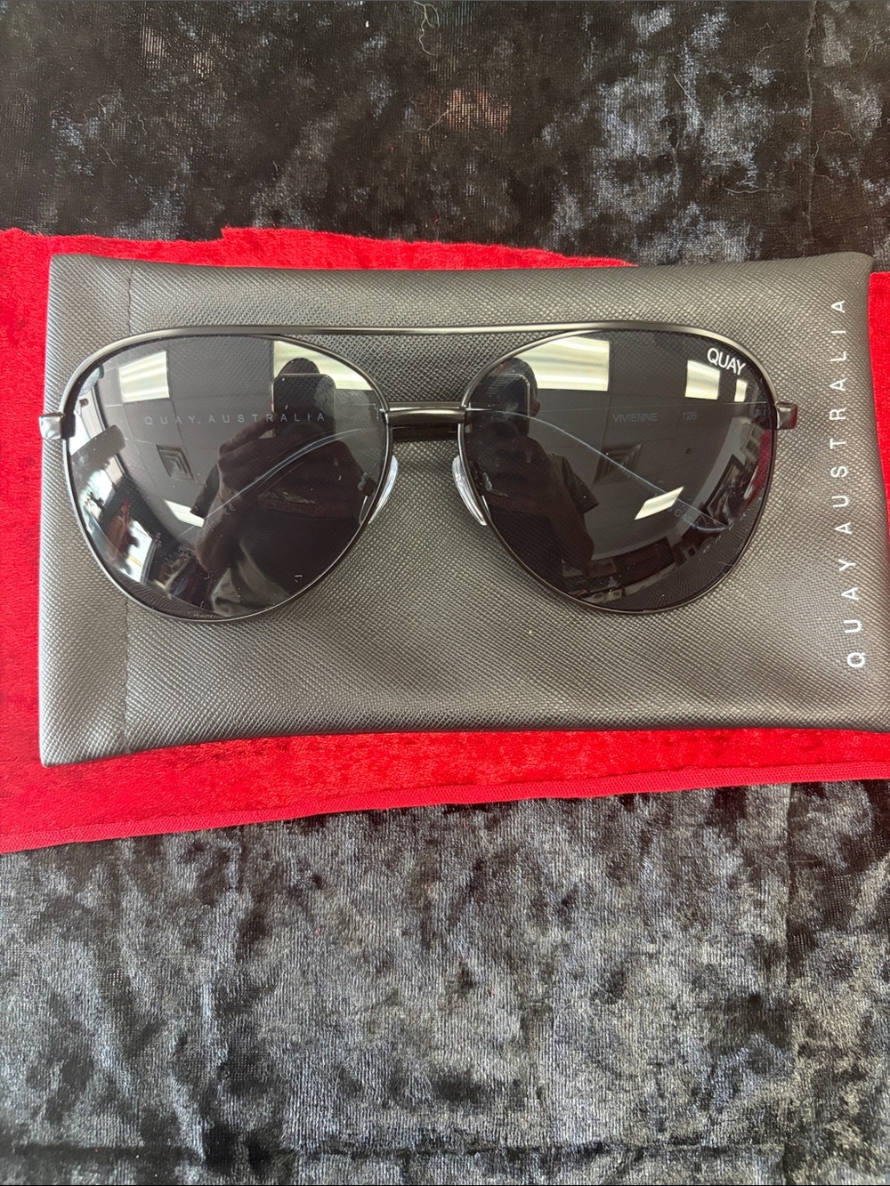 Quay Australia Black Aviator Sunglasses Men